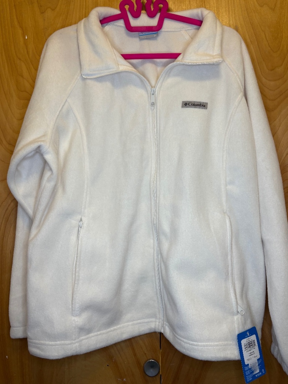 Columbia White Fleece Zip Jacket Women’s 2X NWT Cozy Lightweight Full Zip